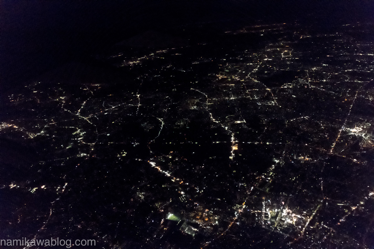 羽田空港離陸直後の東京の夜景